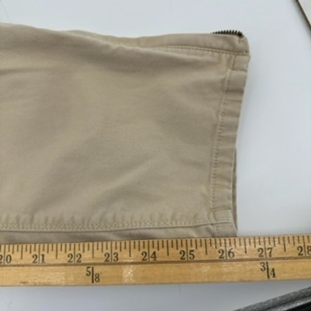 Talbots Womens 16 Straight Leg Ankle Pants Khaki Casual Zip Hem - Picture 13 of 13